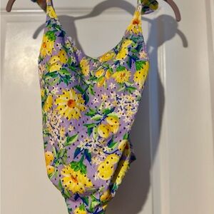 FARM Rio Purple and Yellow Floral Swimwear